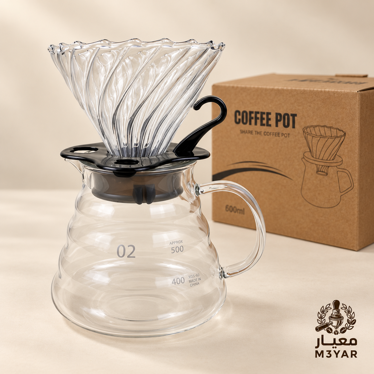 طقم V60 زجاجي